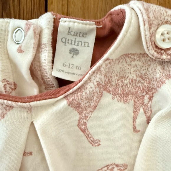 Kate Quinn Cream and Pink Llama Print Baby Outfit - Picture 2 of 3